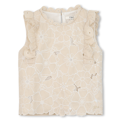 T-SHIRT BRODERIES FLORALES CHLOE FILLE