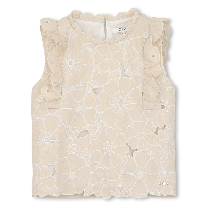 T-SHIRT BRODERIES FLORALES CHLOE 
                        FILLE