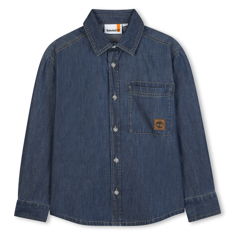 Chemise en denim &agrave; manches longues TIMBERLAND 
                        GARCON