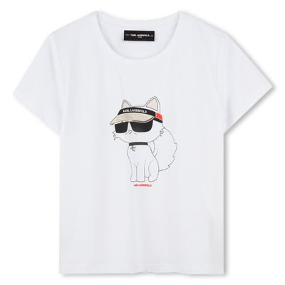 T-shirt avec imprimé placé KARL LAGERFELD KIDS FILLE