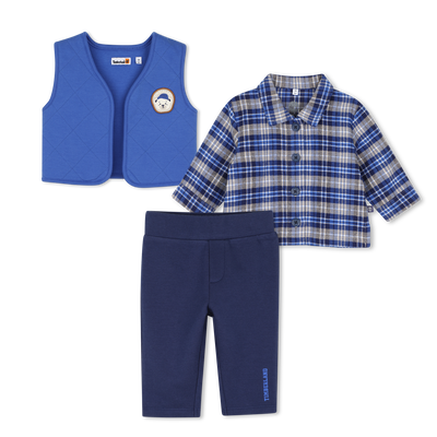 Ensemble cardigan, chemise et pantalon TIMBERLAND GARCON