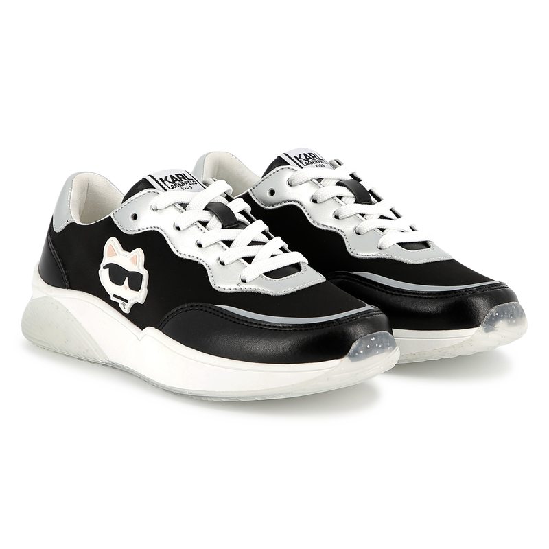 Baskets à lacets avec badge KARL LAGERFELD KIDS 
                    FILLE