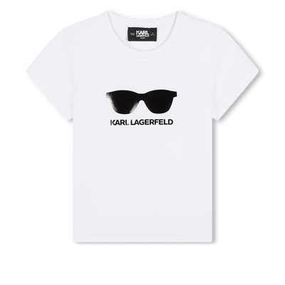 T-shirt avec imprimé lunettes KARL LAGERFELD KIDS FILLE