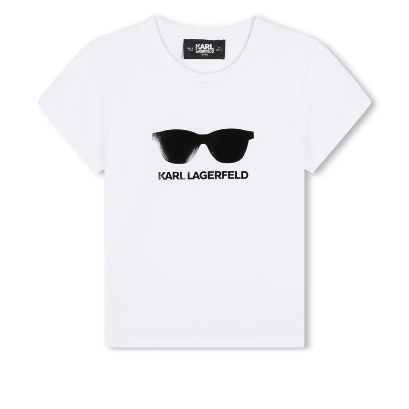 T-shirt avec imprimé lunettes KARL LAGERFELD KIDS 
                    FILLE