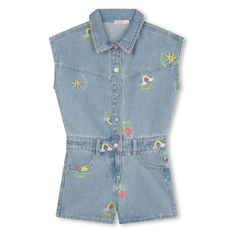 Combishort en jean brodé BILLIEBLUSH 
                    FILLE