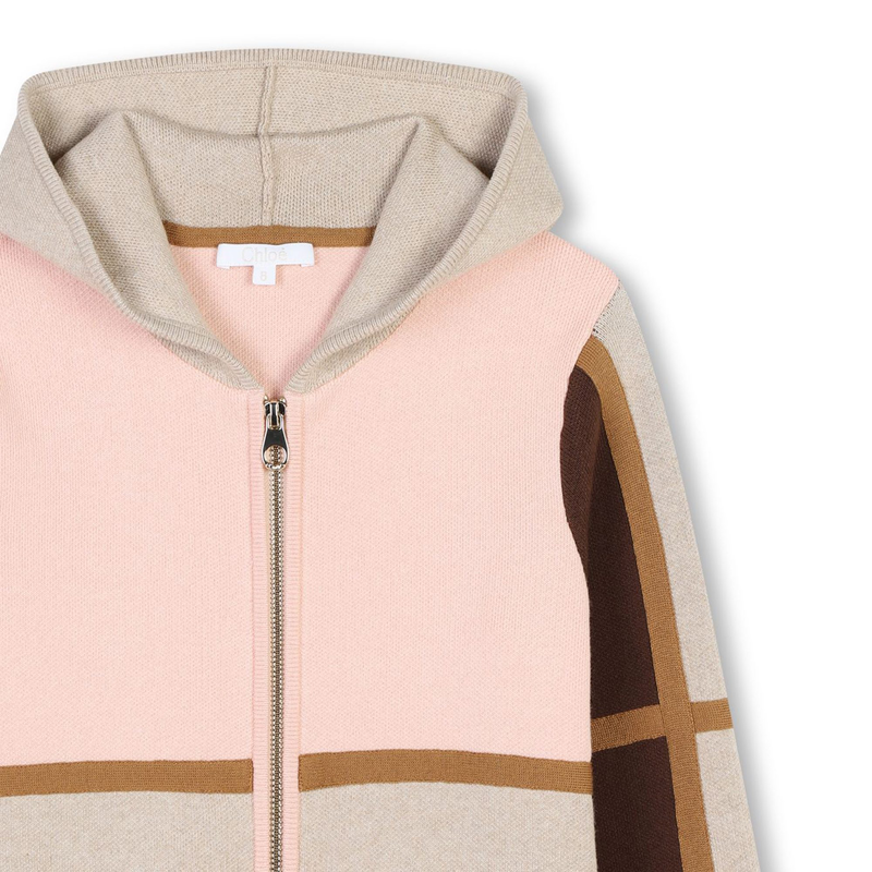 Cardigan à capuche tricolore CHLOE 
                    FILLE