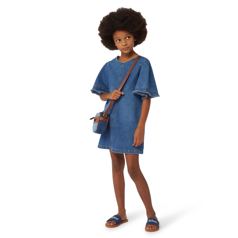 Robe à manches courtes en jean CHLOE 
                    FILLE
