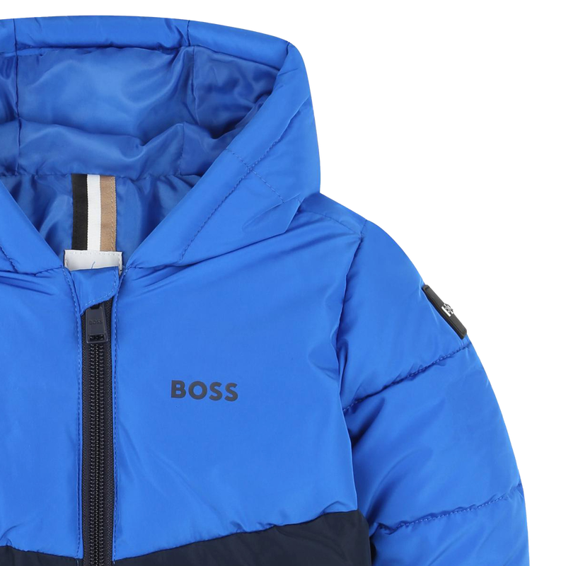 Doudoune bicolore à capuche BOSS 
                    GARCON