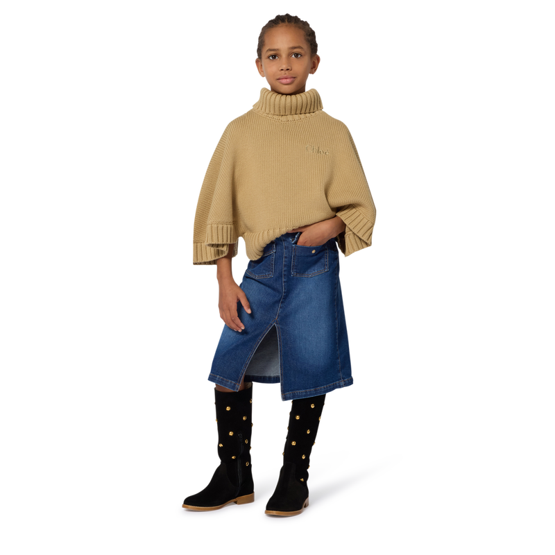Jupe mi-longue en denim CHLOE 
                    FILLE