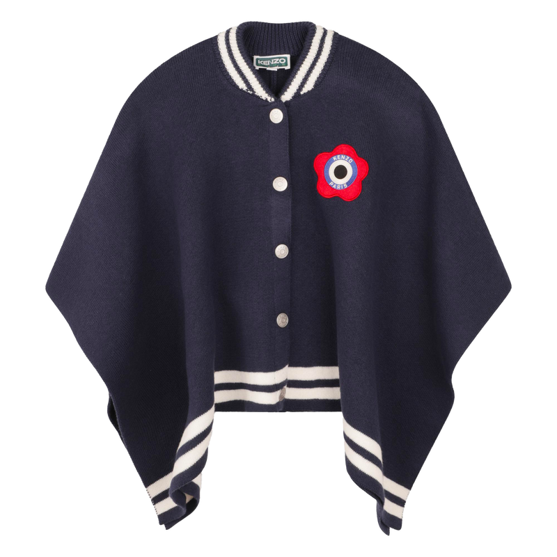 Cape en tricot avec badges KENZO KIDS 
                    FILLE