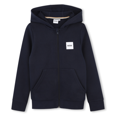 SWEAT ZIPP&Eacute; &Agrave; CAPUCHE BOSS GARCON