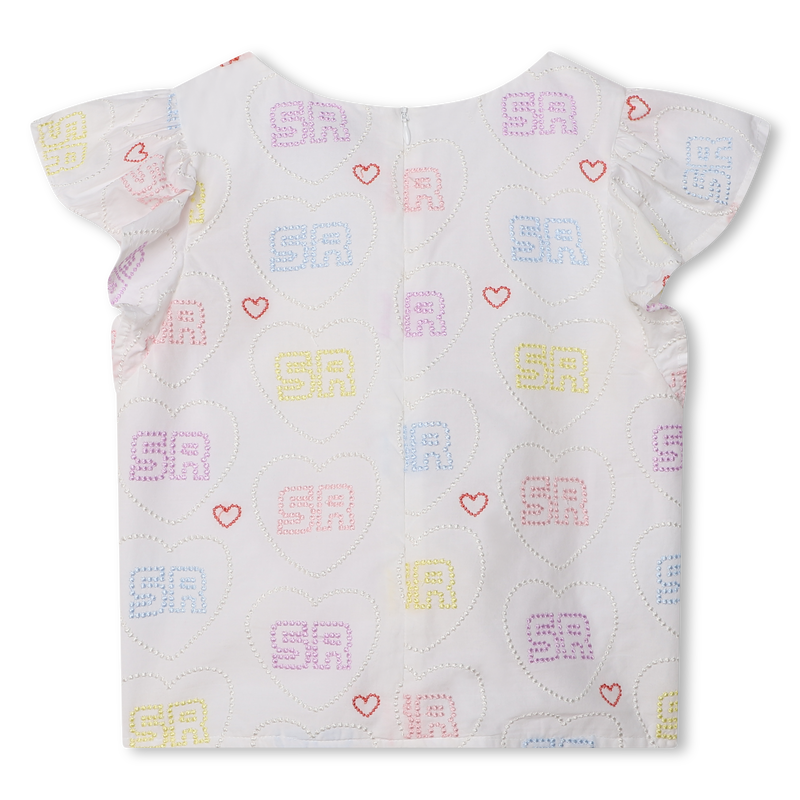 Blouse avec coeurs brodés SONIA RYKIEL 
                    FILLE