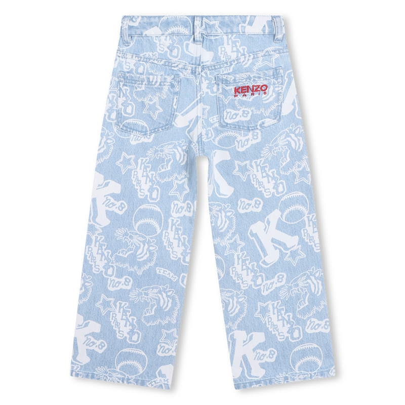 Jean imprimé en coton KENZO KIDS 
                    FILLE