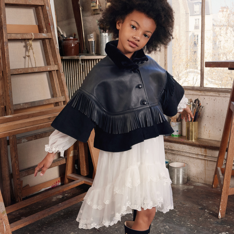 Robe longue avec volants et broderies CHLOE 
                        FILLE