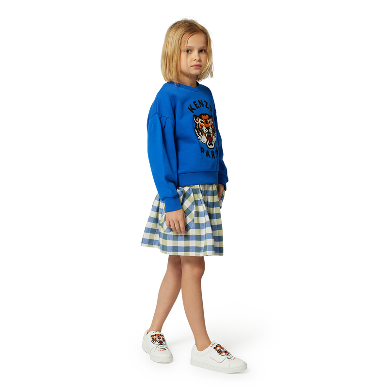 Jupe &agrave; carreaux en coton KENZO KIDS 
                        FILLE
