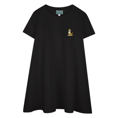 Robe &eacute;vas&eacute;e badge brod&eacute; KENZO KIDS FILLE