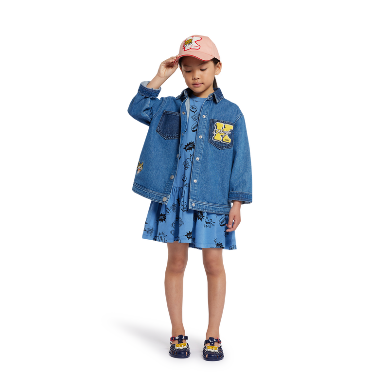 Veste en jean avec badges KENZO KIDS 
                    UNISEXE