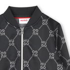 Sweat-shirt zipp&eacute; imprim&eacute; sigle Hugo 
                    FILLE