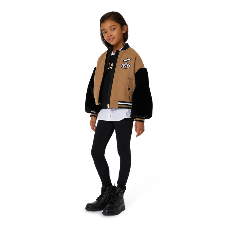 Blouson bimatière avec badges BOSS 
                    FILLE