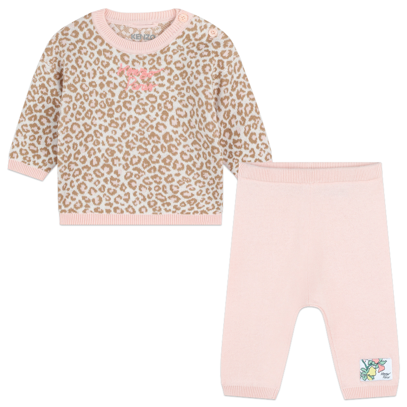 Pull et pantalon en coton KENZO KIDS 
                    FILLE