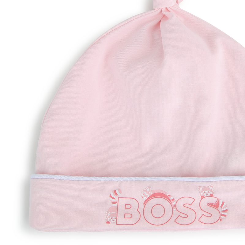 Bonnet de naissance à revers BOSS 
                    FILLE