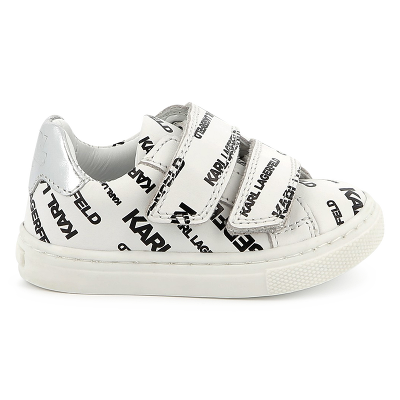 Baskets en cuir à fermeture par bandes auto aggrip KARL LAGERFELD KIDS 
                    UNISEXE