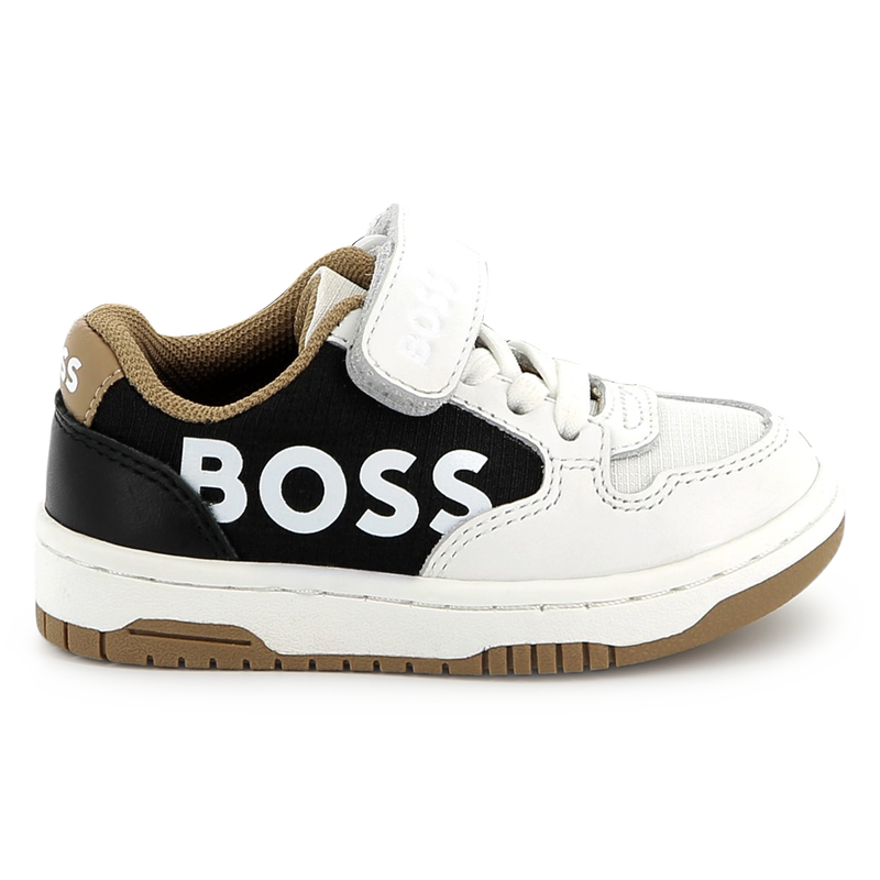 Baskets en cuir fermeture par bandes auto aggripan BOSS 
                    GARCON