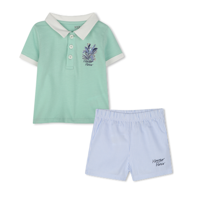 Polo et short en coton KENZO KIDS GARCON