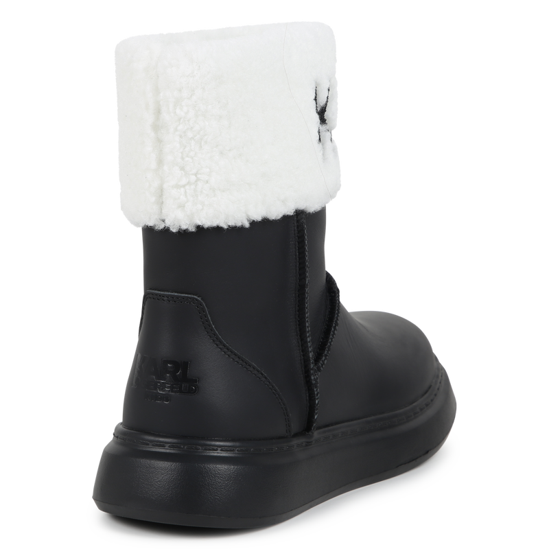 Bottines en cuir de vachette KARL LAGERFELD KIDS 
                    FILLE