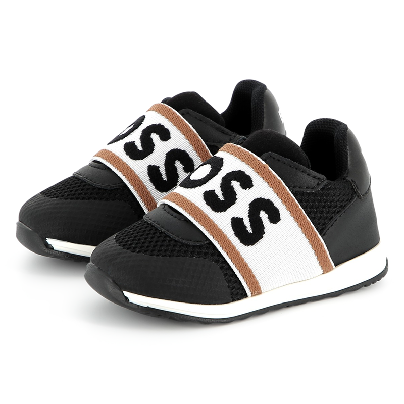 Baskets en cuir et r&eacute;sille BOSS 
                        GARCON