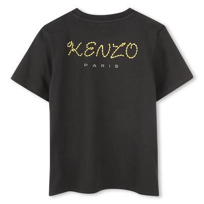 T-shirt en coton &agrave; badge brod&eacute; KENZO KIDS UNISEXE