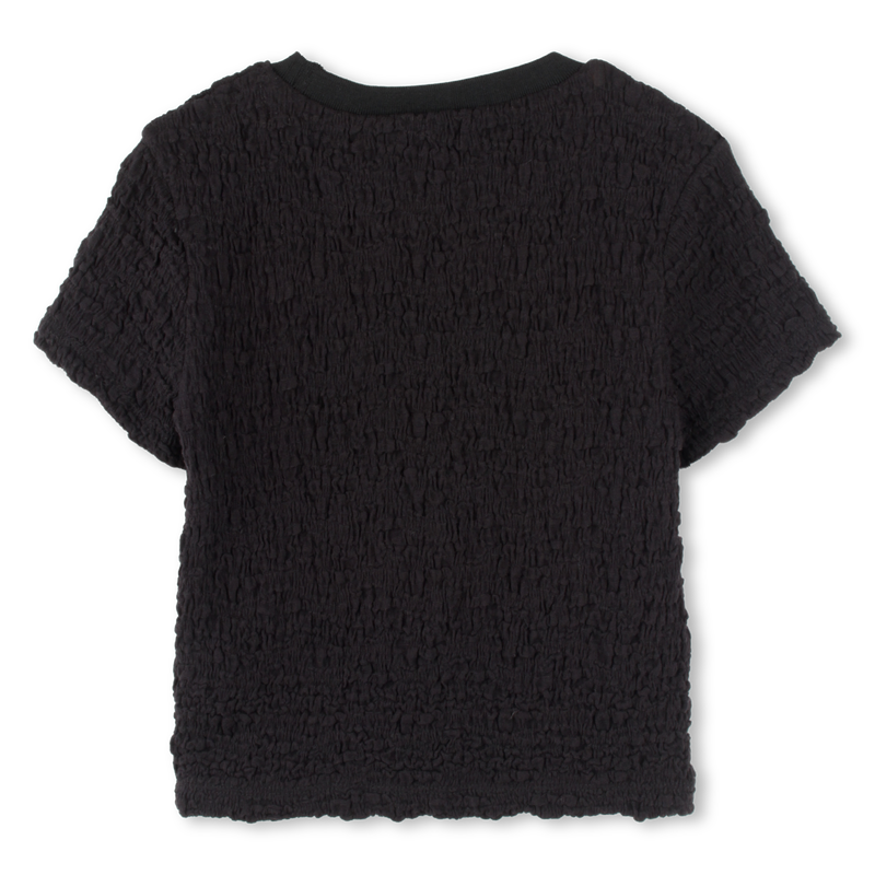 T-shirt gaufr&eacute; manches courtes DKNY 
                        FILLE