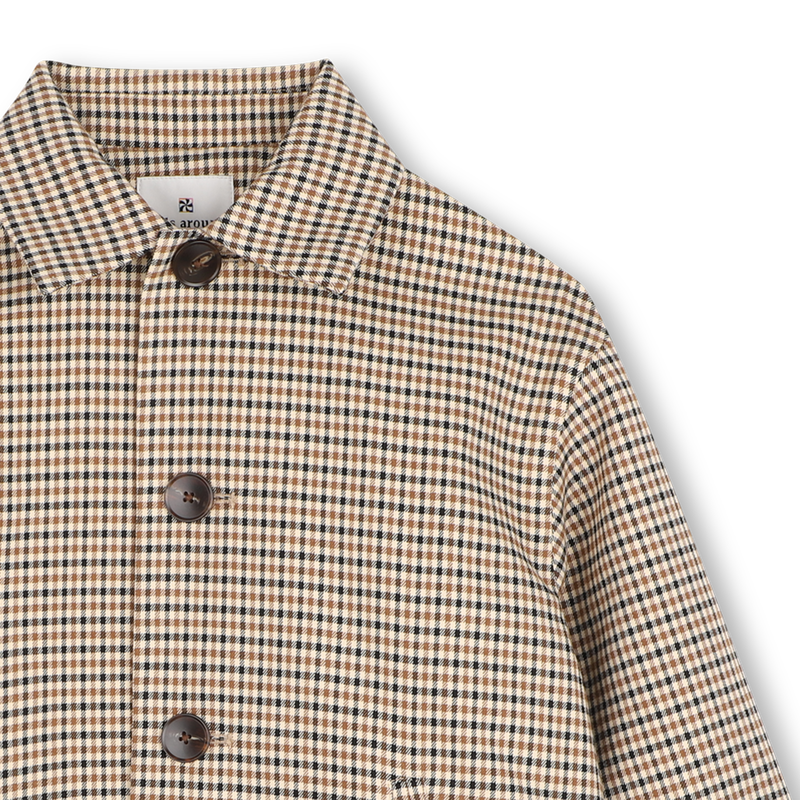 Manteau long &agrave; carreaux KIDS AROUND 
                        FILLE