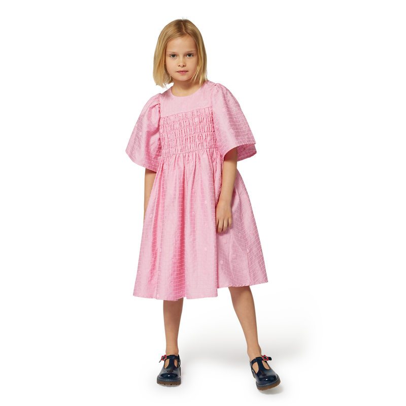 Robe brodée en satin de coton KENZO KIDS 
                    FILLE
