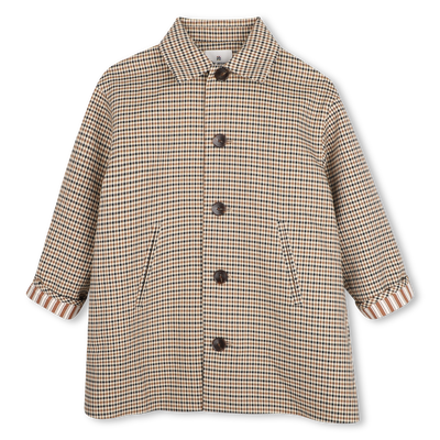 Manteau long &agrave; carreaux KIDS AROUND FILLE