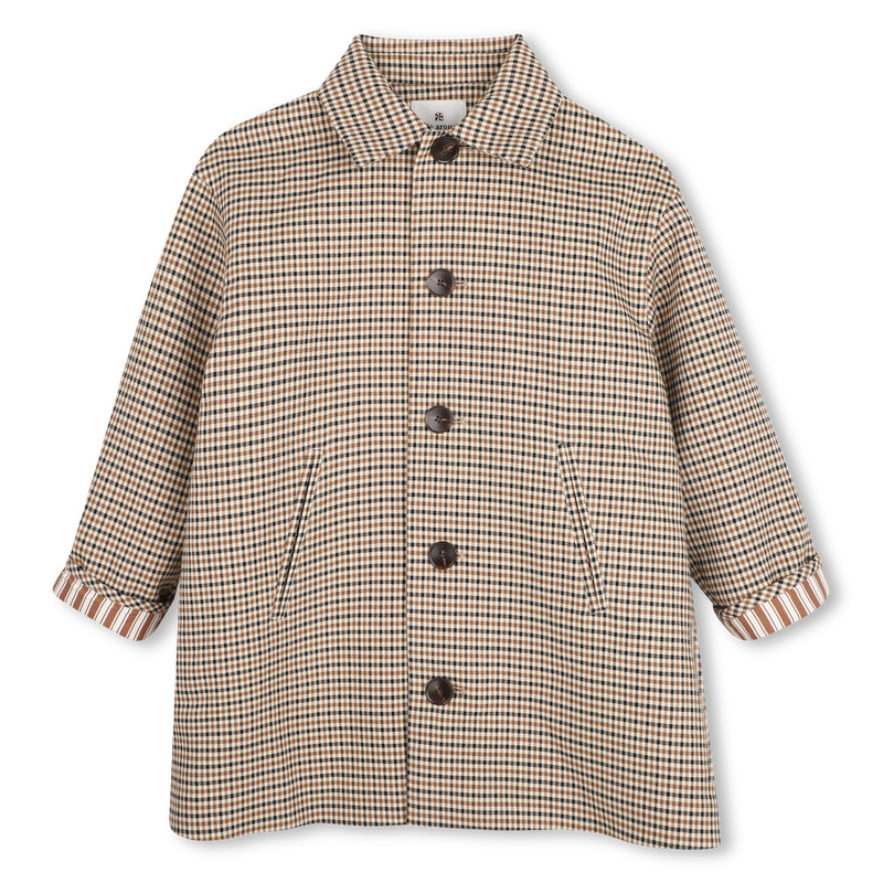 Manteau long &agrave; carreaux KIDS AROUND 
                        FILLE