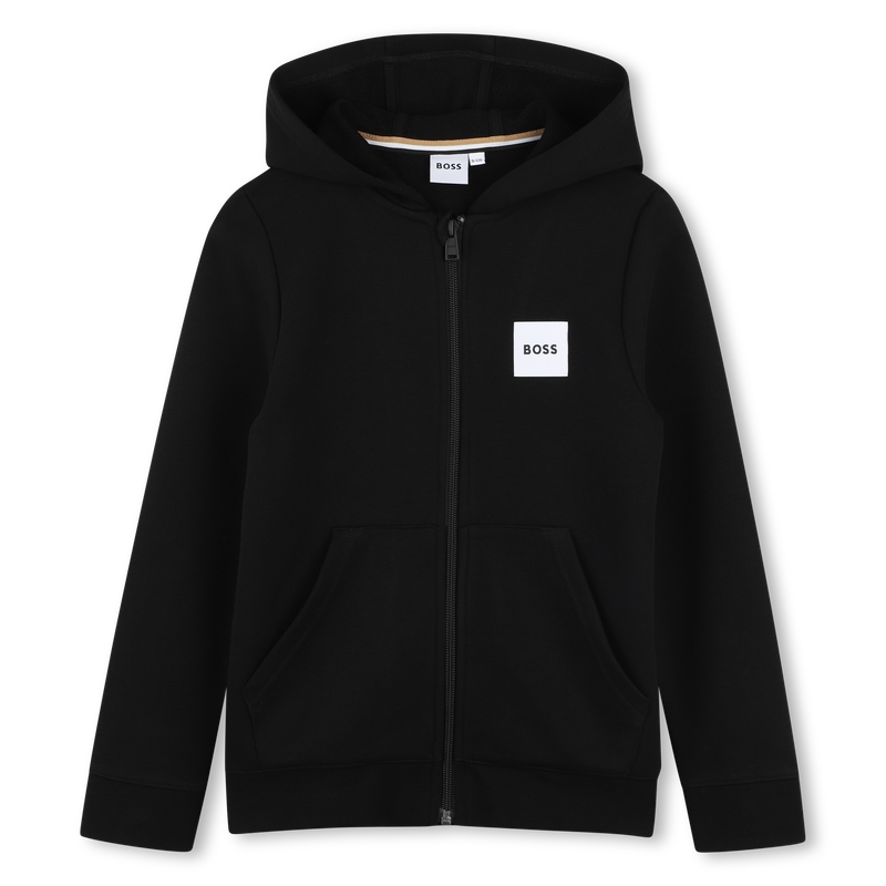 SWEAT ZIPP&Eacute; &Agrave; CAPUCHE BOSS 
                        GARCON