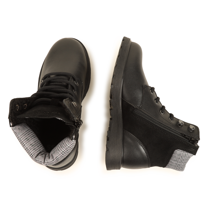 Bottines en cuir  fermeture zipée et lacets BOSS 
                    GARCON