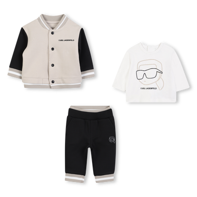 Ensemble cardigan et pantalon en double jersey KARL LAGERFELD KIDS GARCON