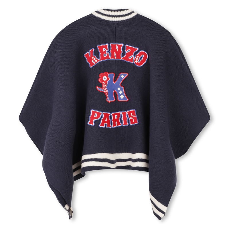 Cape en tricot avec badges KENZO KIDS 
                    FILLE