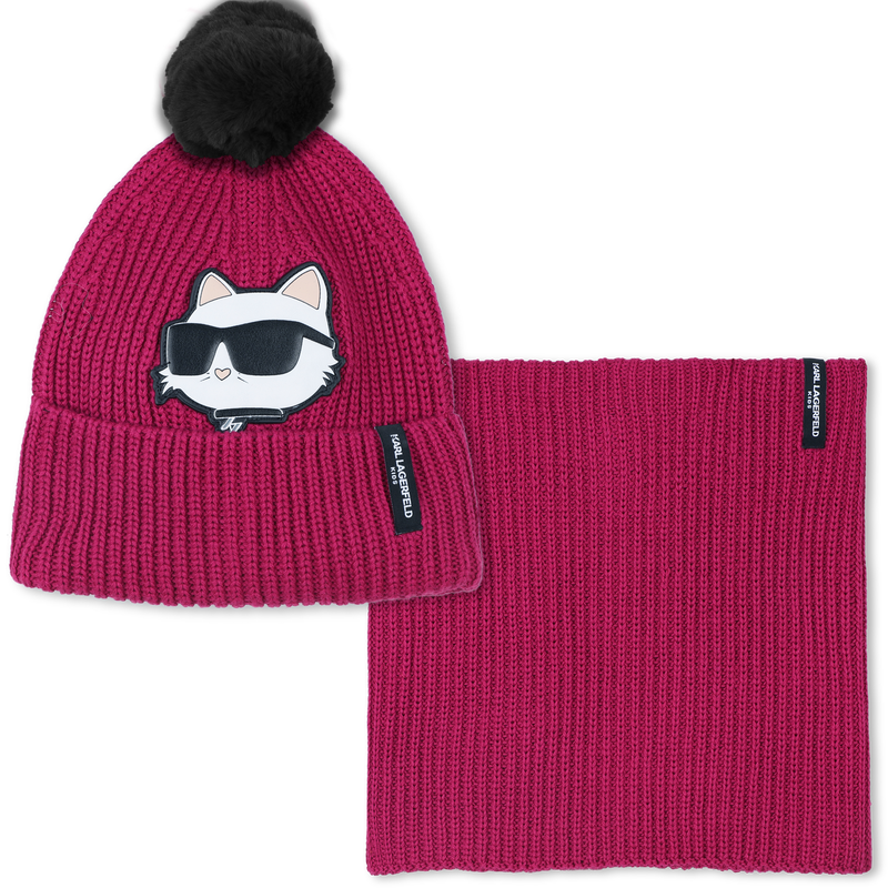 Ensemble bonnet + tour de cou KARL LAGERFELD KIDS 
                    FILLE