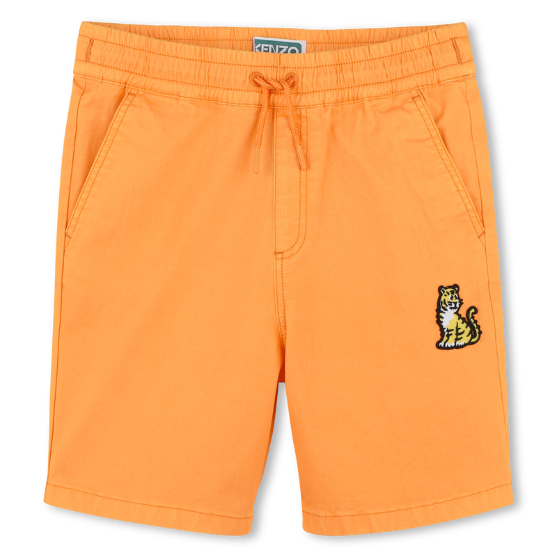 Bermuda en coton avec badge KENZO KIDS 
                    GARCON