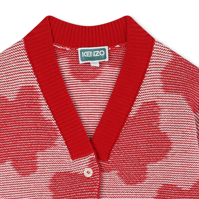 Cardigan boutonné à fleurs KENZO KIDS 
                    FILLE