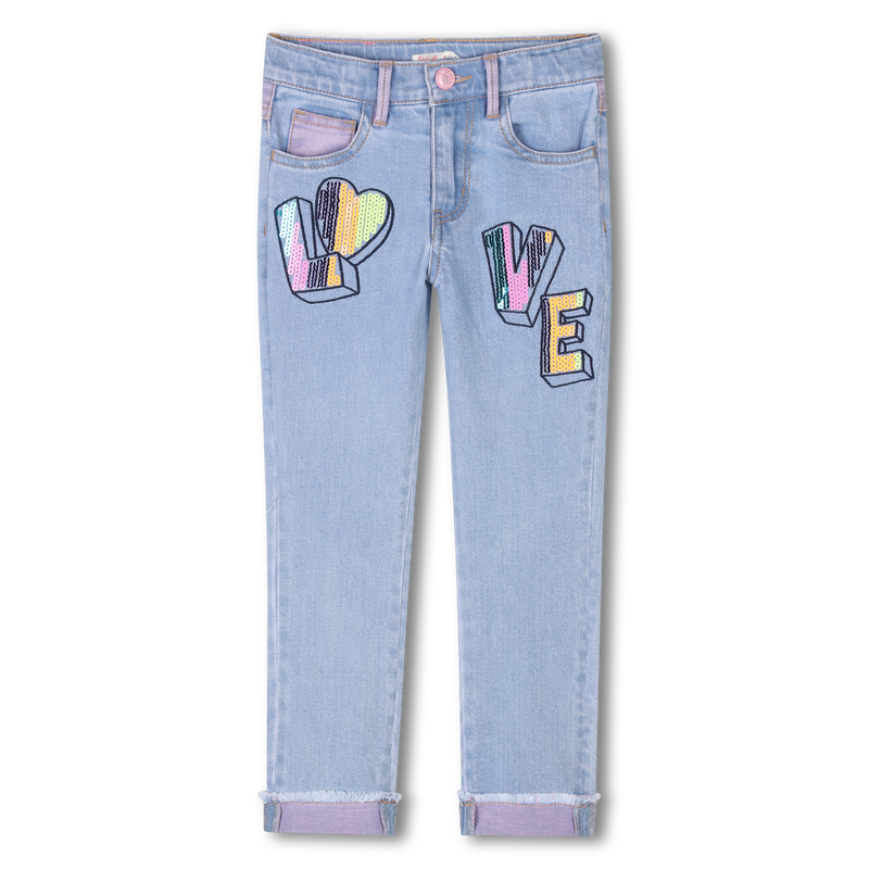 Jean ajustable orné de sequins BILLIEBLUSH 
                    FILLE
