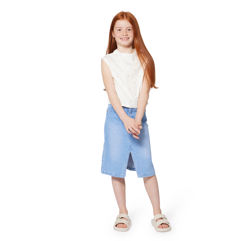 Jupe mi-longue en jean MICHAEL KORS 
                        FILLE