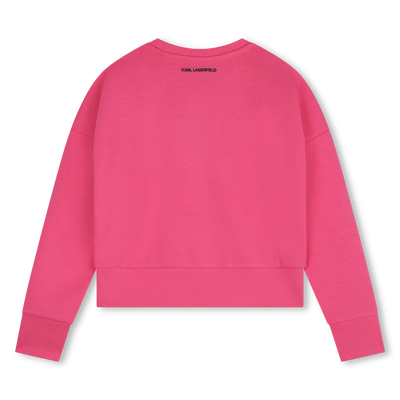Sweat-shirt imprimé à strass KARL LAGERFELD KIDS FILLE
