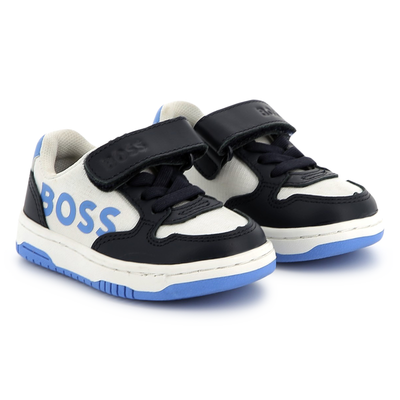 Baskets en cuir fermeture par bandes auto aggripan BOSS 
                    GARCON