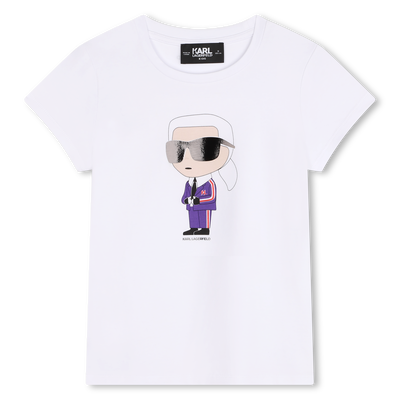 T-shirt avec imprimé placé KARL LAGERFELD KIDS FILLE