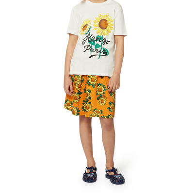 Jupe imprim&eacute;e en satin coton KENZO KIDS FILLE