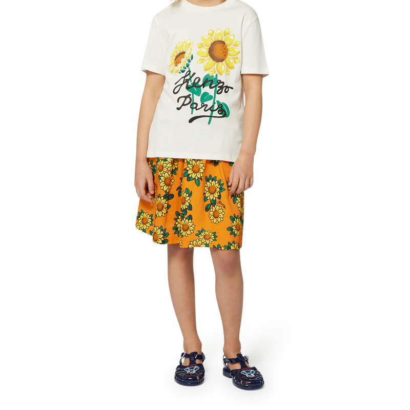 Jupe imprim&eacute;e en satin coton KENZO KIDS 
                        FILLE